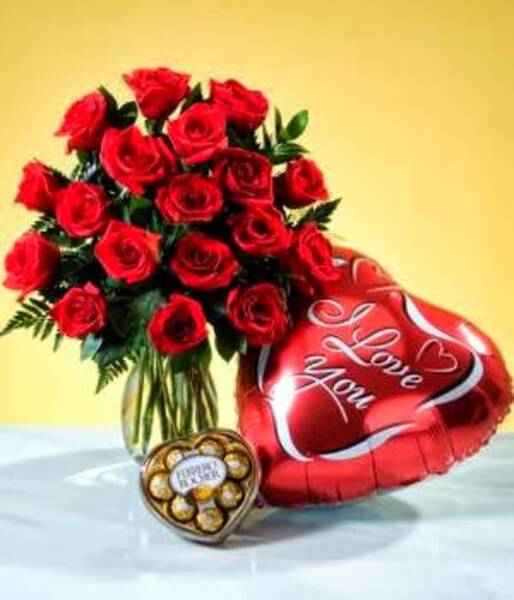 Rosas Globo y Chocolates